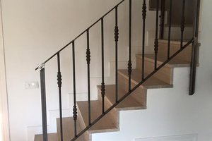 Staircase railing forged